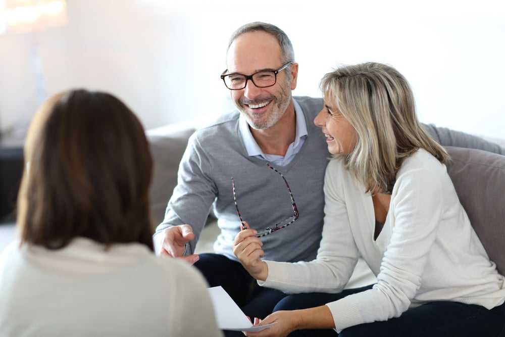 Senior couple meeting financial adviser for investment-1